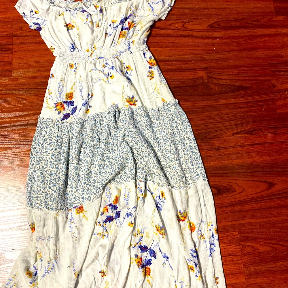 Large off shoulder maxi dress.
